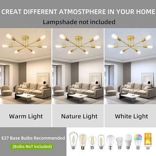 Lampade da soffitto retrò, 6 luci (LAMPADE NON INCLUSE)