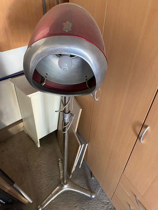 Lámpara de pie vintage roja y plateada