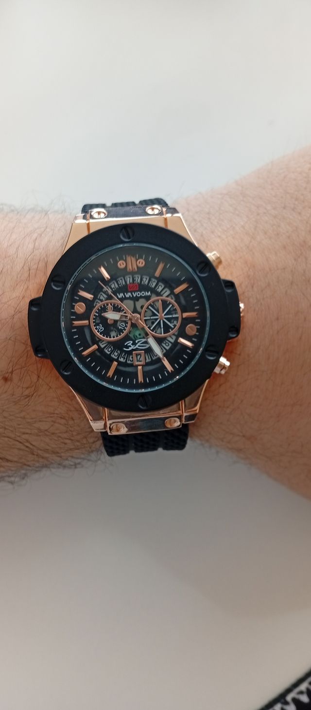 Relógio tipo Big Bang 44 mm - ouro rosé