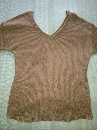 Jersey Zara Marrón Dorado Talla S