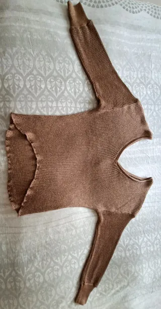 Jersey Zara Marrón Dorado Talla S