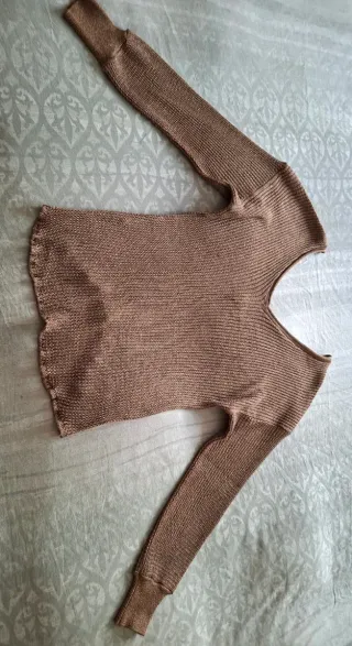 Jersey Zara Marrón Dorado Talla S