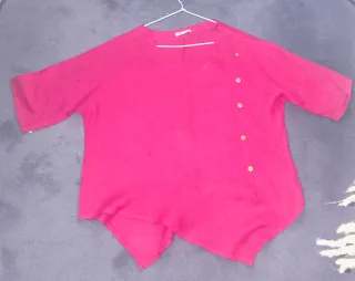 Blusa Lino Fucsia