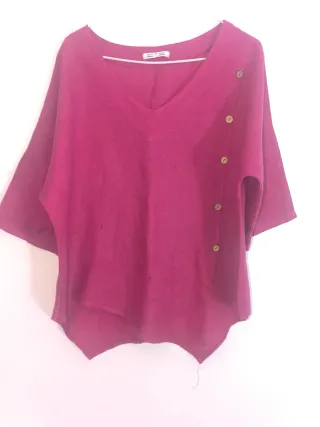 Blusa Lino Fucsia