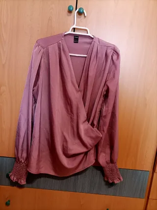 Blusa rosa manga larga
