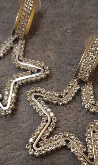 Orecchini a forma di Stella con strass Argento