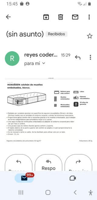 Cama Maison du Monde Madera+ Somier + Colchón Ikea