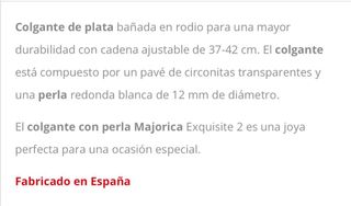 Collar Majorica Perla Lazo Circonitas Plata