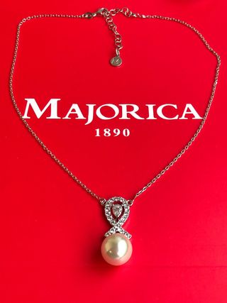 Collar Majorica Perla Lazo Circonitas Plata