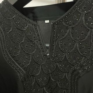 Vestido árabe negro con pedrería XXL