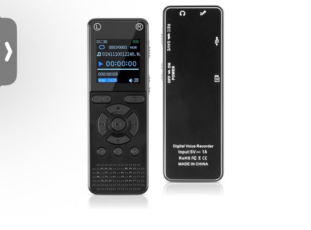 Registratore Vocale Digitale Nero