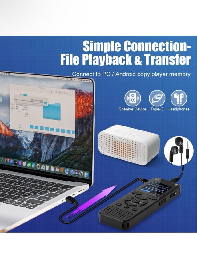 Registratore Vocale Digitale Nero