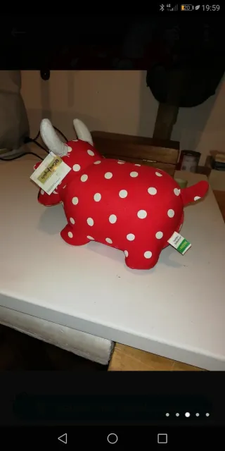 Peluche Vaca Roja Lunares Blancos