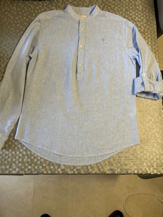 Camisa Polera Alvaro Moreno Rayas Azul y Blanco