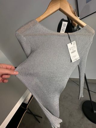 Vestido plata Zara fiesta