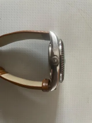 Reloj Hombre Correa Marrón y Plata