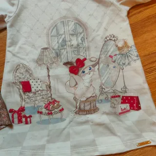 2 vestitini bimba fantasia floreale e con disegno