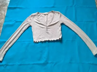 Pull&Bear Top Manga Larga Beige Talla XS