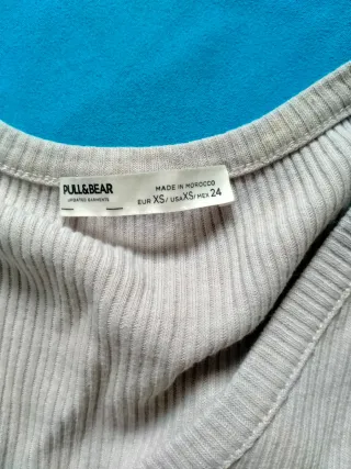 Pull&Bear Top Manga Larga Beige Talla XS