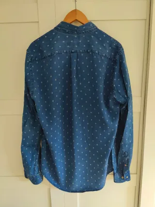 Camisa Zara denim washed estampada talla L