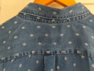 Camisa Zara denim washed estampada talla L