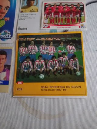 Lote 6 cromos fútbol y ciclismo