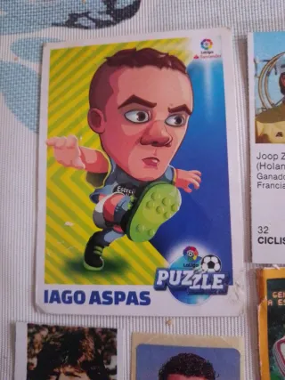 Lote 6 cromos fútbol y ciclismo