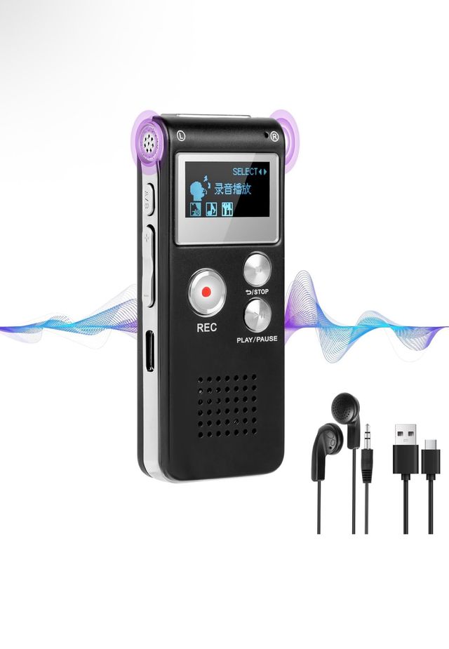 Registratore vocale digitale nero