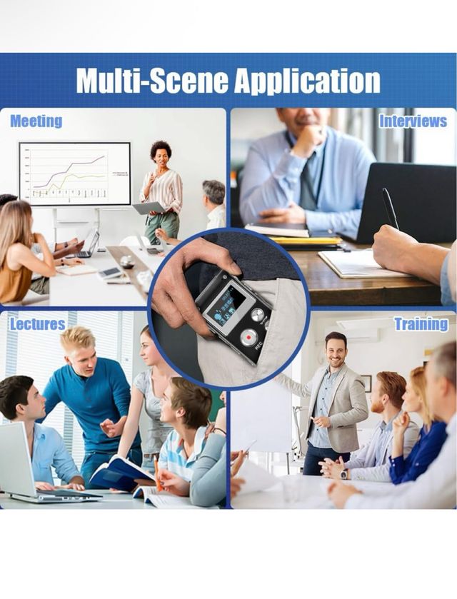 Registratore vocale digitale nero