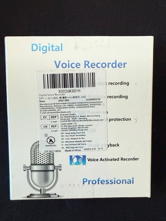 Registratore vocale digitale nero