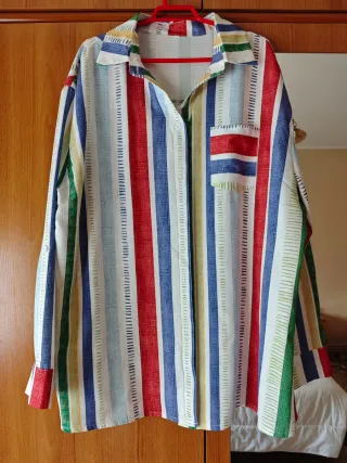 Blusa de rayas multicolor