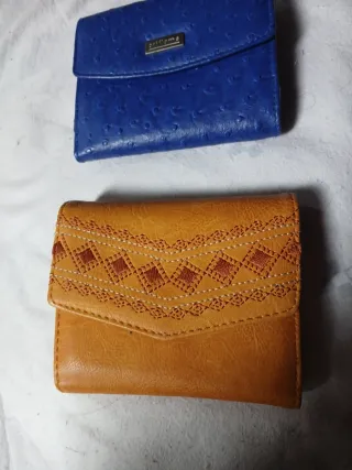 Lote 2 Carteras Azul y mostaza.nuevas.