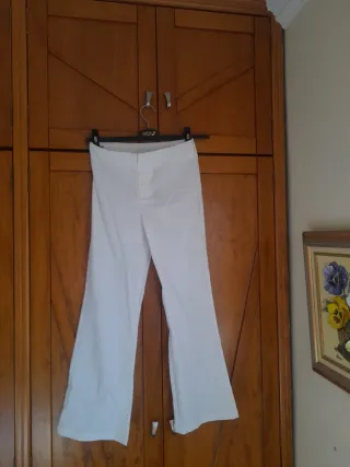 Pantalón H&M Blanco Talla S Nuevo