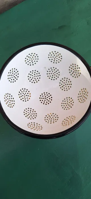 Scolapasta vintage smaltato giallo