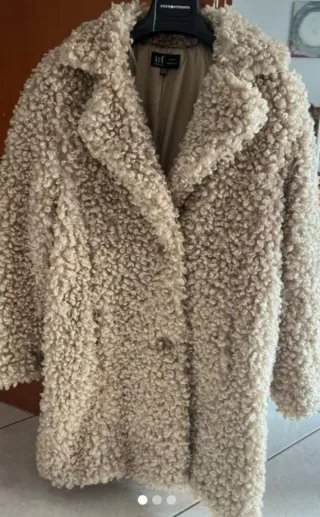 Cappotto Zara Ecopelliccia Beige Tg S