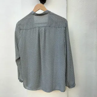 Blusa Kanja Estampada Blanco y Negro