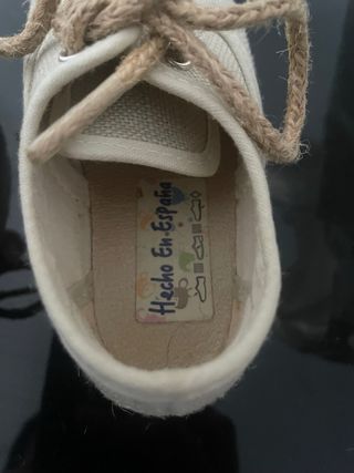 Zapatos niño lona beige