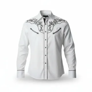 Camicia uomo bianca con ricami