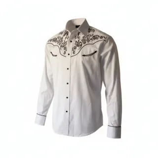 Camicia uomo bianca con ricami