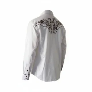 Camicia uomo bianca con ricami