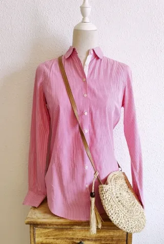 Camisa de algodón rosa Tommy hilfiguer M