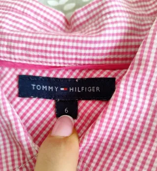Camisa de algodón rosa Tommy hilfiguer M