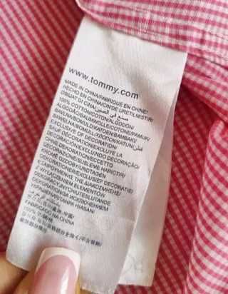 Camisa de algodón rosa Tommy hilfiguer M