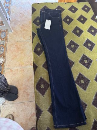 Vaqueros Zara Bootcut Talla 38 Azul Oscuro