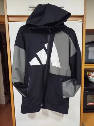 Sudadera Adidas Hombre Negra y Gris..