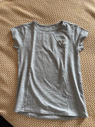 Camiseta niña gris talla 7-8