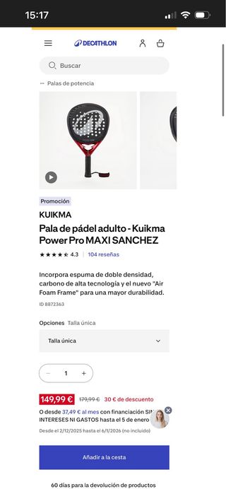 Pala de pádel Kuikma pr power pro designed to win