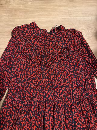 Vestido estampado rojo y negro de leopardo