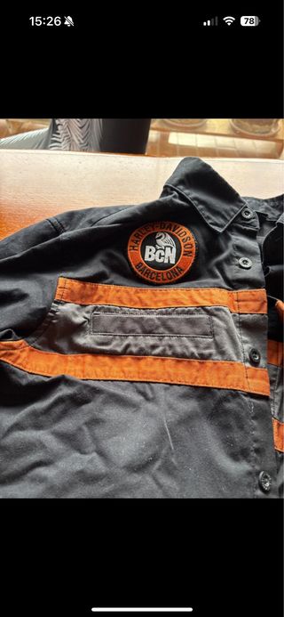 Camisa Harley Davidson Negra y Naranja
