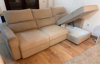 Sofá chaise longue moderno beige. Vendo urgente!